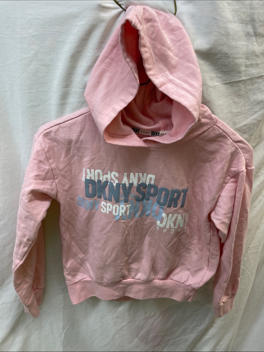 DKNY Pink Logo Pullover Hoodie for Kids sz 10